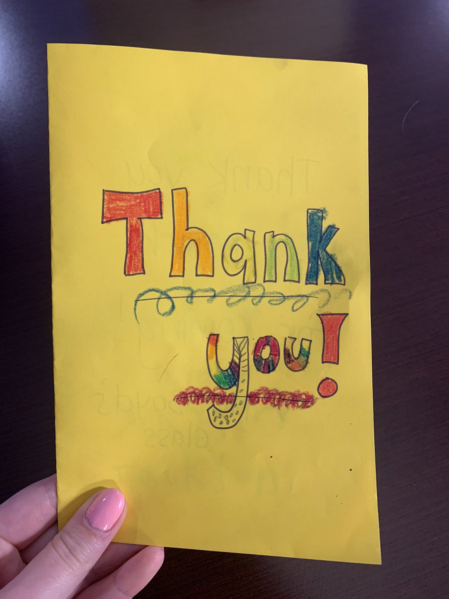 AnelloWx's tweet image. Look at this precious card from the class I visited with today!!!! How adorable! This made my day! #GuestReader #ThankYOU