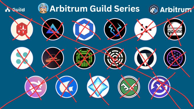 ArbitrumControl's tweet image. (Most) Projects that were a part of the Arbitrum Guild did extremely well leading up to the $ARB airdrop. I've threaded every Arbitrum Guild project aside from ChainLink, Galleon, and Brinc Finance. Here is a series of all the following $ARB @guildxyz projects 👇🧵 ⚔️