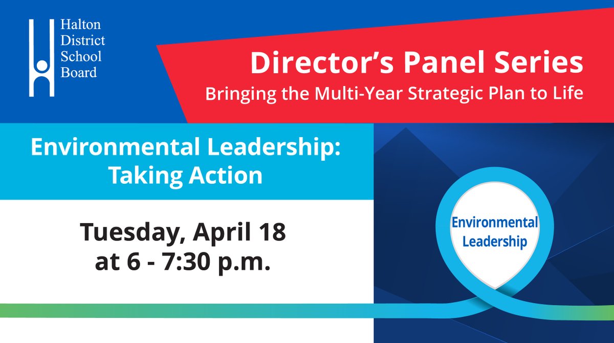 #HDSB families, students, staff and community members are invited to the Director’s Panel Series on Bringing the Multi-Year Plan to Life. The first session is Environmental Leadership: Taking Action on Tuesday, April 18 at 6 - 7:30 p.m.
Learn more: bit.ly/3IOl2yr