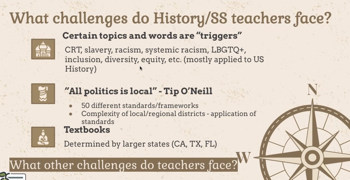 Baobab XVI continued the discussion of teaching during “divisive concepts.”  With history instructors facing restrictive legislation &amp; state &amp; local level apathy, attendees conveyed their experiences &amp; voiced the importance of advocacy.  Conversation continues in Pittsburgh!
