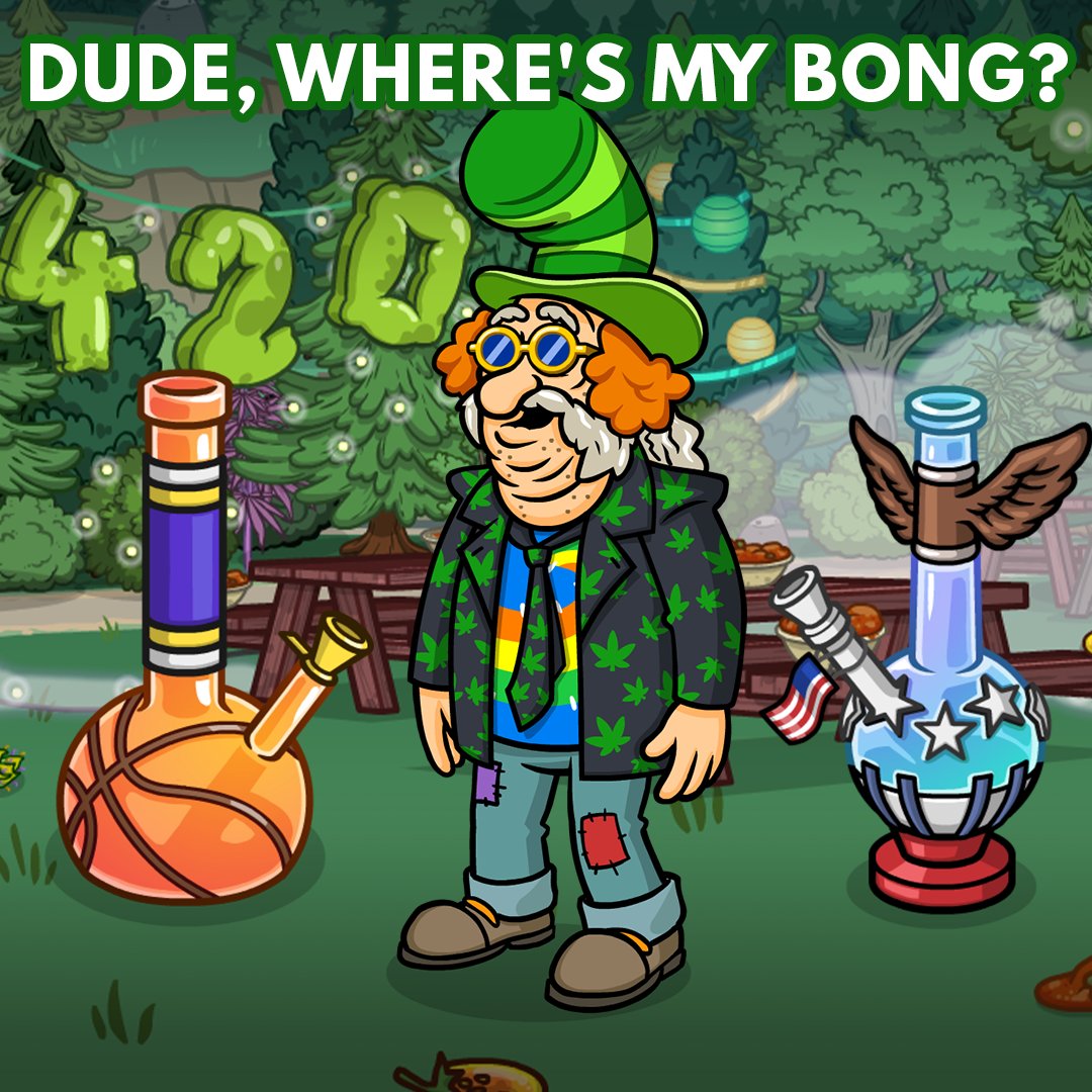 BudFarmIdle's tweet photo. Help Floyd find his bong!🔎 The hunt begins TOMORROW in this special BONG event: Dude, Where's my Bong?🕵️ You can find and win FOUR BRAND NEW bongs, a NEW lighter, and 420 Floyd himself!🔥💨
Download Now! 👉 https://t.co/ACd4wFtCiz
#BFIdle #BudFarm https://t.co/RmLb163TVc
