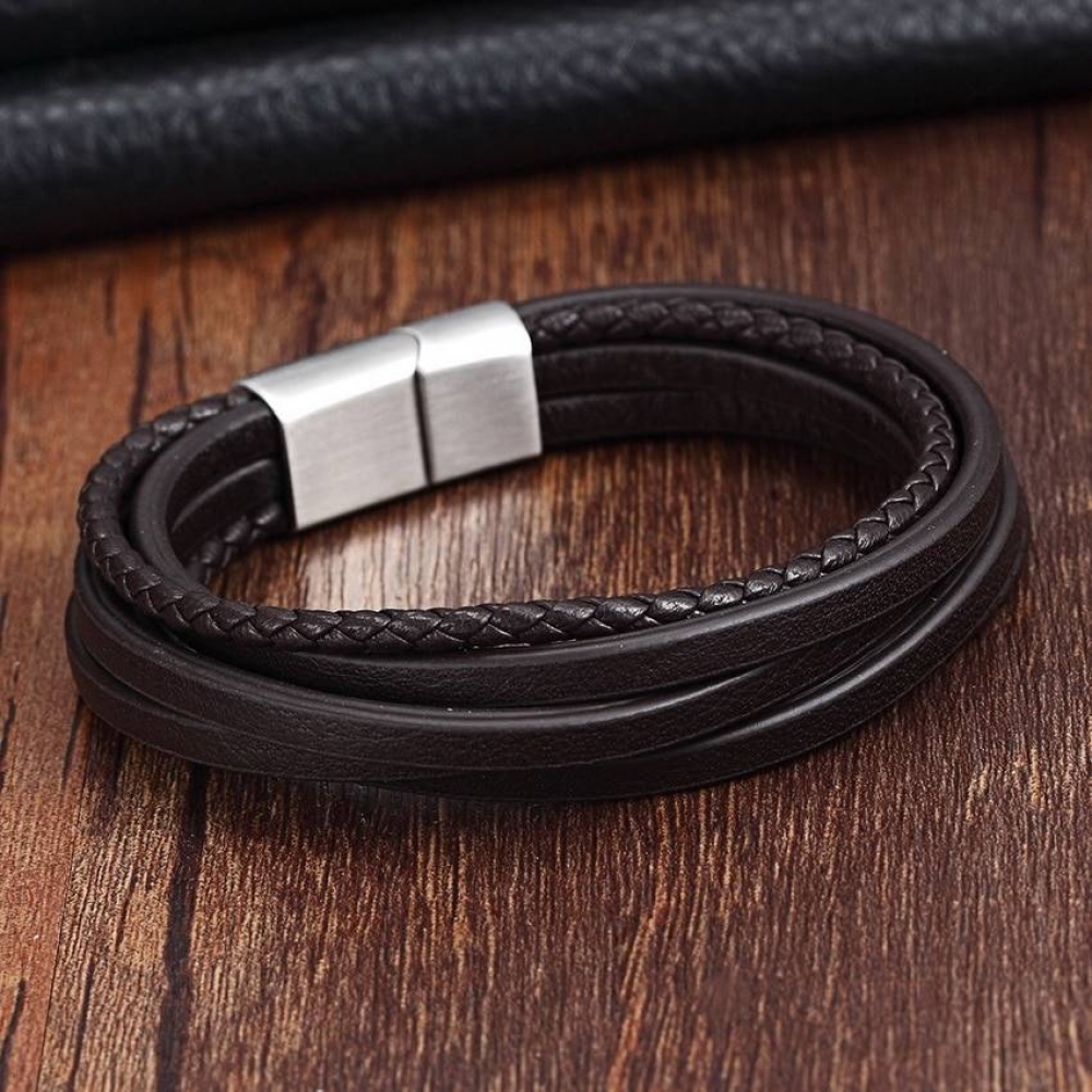 Fashionable_St's tweet photo. #fashionable #design Minimalist Leather Bracelet for Men with Magnetic Clasp https://t.co/AzrNxeIkoA