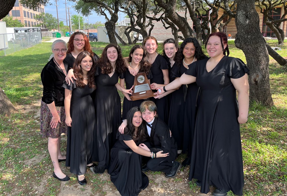 AHISD's tweet photo. All four AHHS choirs competed at UIL &amp; all came home with hardware! Sub-NonVarsity Treble Concert Choir &amp; NonVarsity Tenor Bass choir earned Superior ratings on stage &amp; excellent ratings in sightreading. NonVarsity Treble choir &amp; Varsity Mixed Chorale earned a Sweepstakes rating! https://t.co/tFjcd611a1