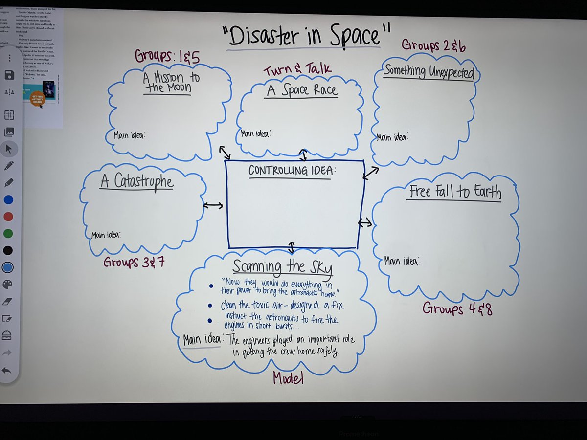 Mrs_He21's tweet photo. Continuing on our journey of critical reading 🧐 to identify the CI of NF texts, as well as some SCR practice! The kids were amazing &amp; super engaged- who knew that all we had to do was talk about explosions in space? 💥

#CFISDGR6ELAR @CMohning @MrsJensen_CFISD @BP_Vasquez https://t.co/Mg5bnCHhwH