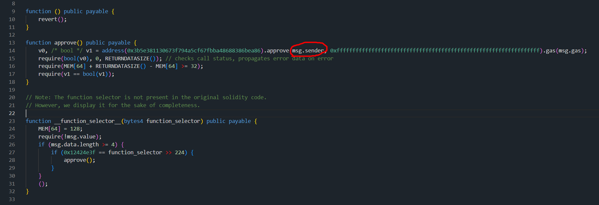 YannickCrypto's tweet photo. Actually METAPOINT getting hacked.

When a user use the deposit function, the transaction creates a new contract and deposit the token into this contract.

The problem is, that this contract have a function called `approve` that gives the caller of the function access to the $META tokens, without any restriction, lol.

Hack is going on right now, if you deposited any $META token, then you should withdraw them ASAP!

https://t.co/nQ6YwLHjEY

Actually is draining them on mass, already stole 2515 WBNB