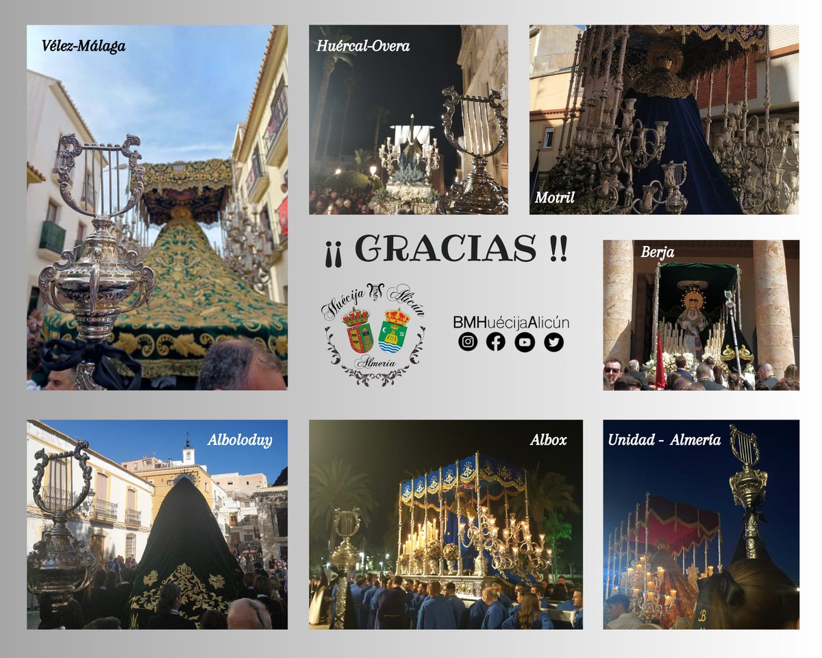 BMHuecijaAlicun's tweet photo. GRACIAS GRACIAS Y GRACIAS💚

Agradecer a toda nuestra gente, a todos los miembros de nuestra banda, a nuestro director Vicente, a nuestras cofradías, que confían en nosotros cada año, a nuestros Ayuntamientos, y por último a nuestras familias y amigos!! 👏👏

#BMHA2023 https://t.co/1Z8mQsBBlp