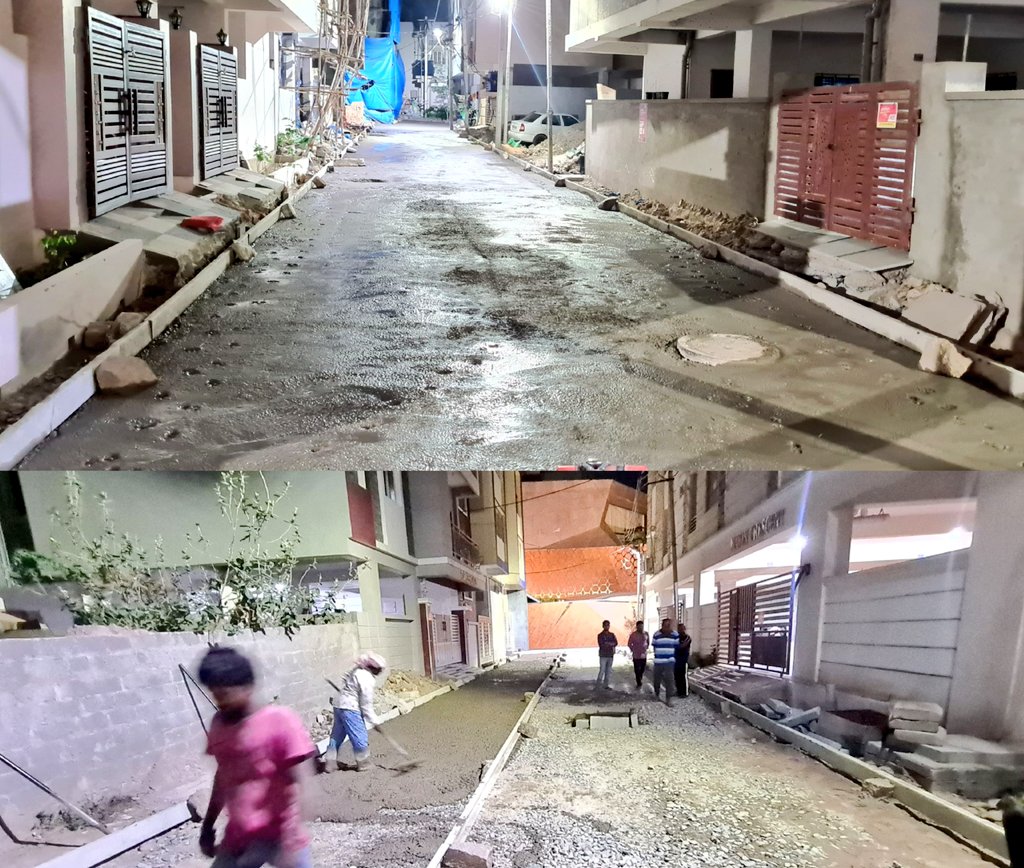 MohdRashedFaraz's tweet photo. On The Instructions of AIMIM Prez Br. @asadowaisi Sb &amp; @imAkbarOwaisi Sb.

Live Updates / Mid Night 3:00 Am I Along With @AE_Ward94 Mohan Rao Garu Inspecting New Laying of #VDCC Road's At Golden Sands Colony, Shaikpet. The Estimate Cost of Project ₹1.23 Cr. Along With Residents. https://t.co/Dig9ep4z66