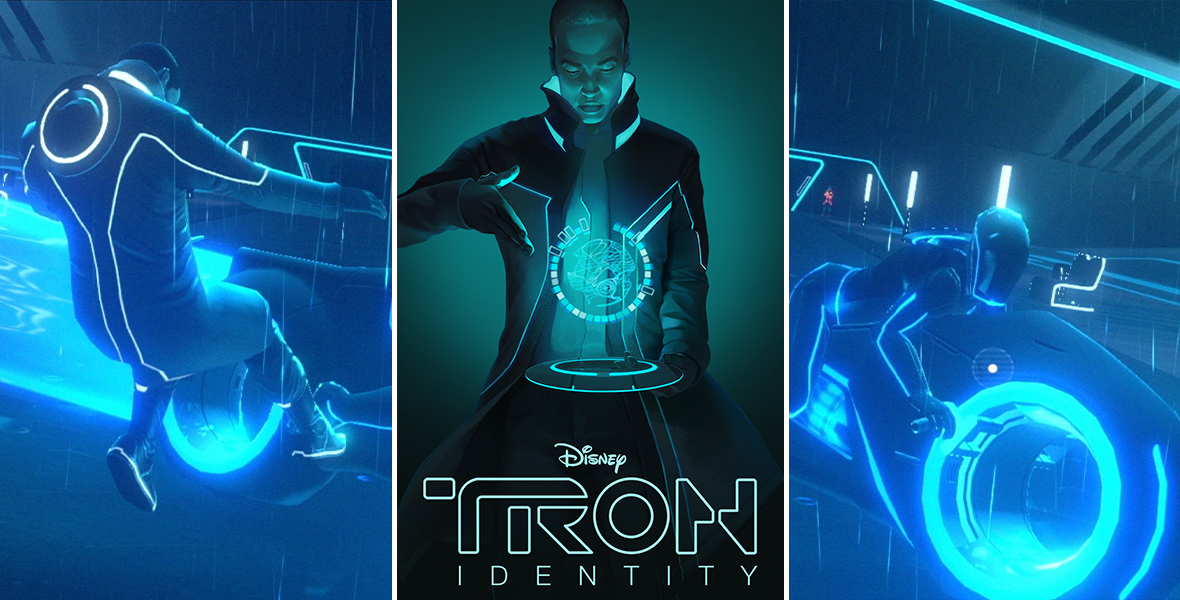 DisneyD23's tweet photo. Everything you need to know about TRON: Identity, releasing today for PC and Nintendo Switch! https://t.co/bcKQLFJkz9 https://t.co/RcyogSnOCi