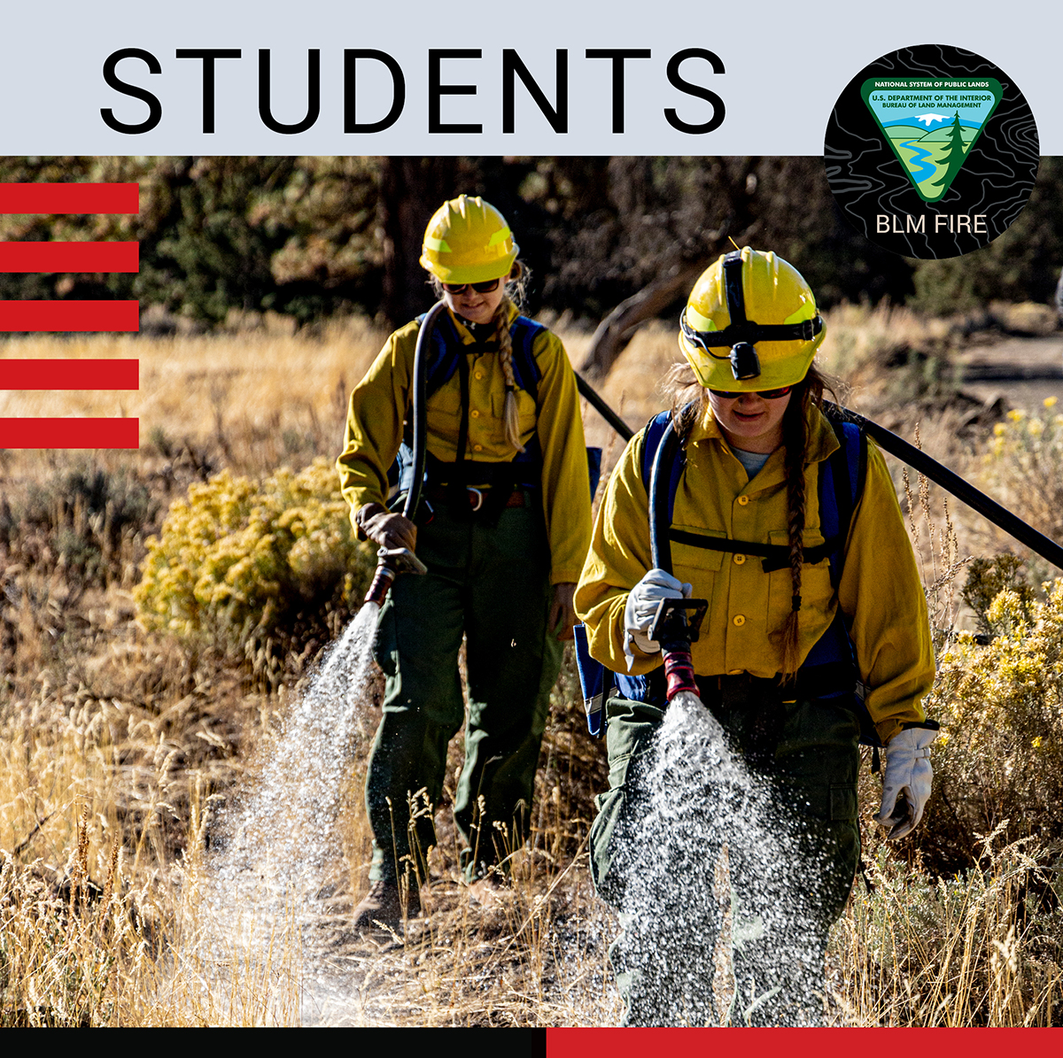 BLMFire's tweet photo. 📝Dear current students, 

Don't miss out on these amazing internship opps in #wildlandfire w/ potential to turn into full-time jobs!

Sincerely, 
The @BLMNational Fire program

➡ https://t.co/W2D3X7SjpB

#NotYourOrdinaryJob @NIFC_Fire @BLMcareers @DOIWildlandFire @DOICareers https://t.co/NsubMpRqFZ