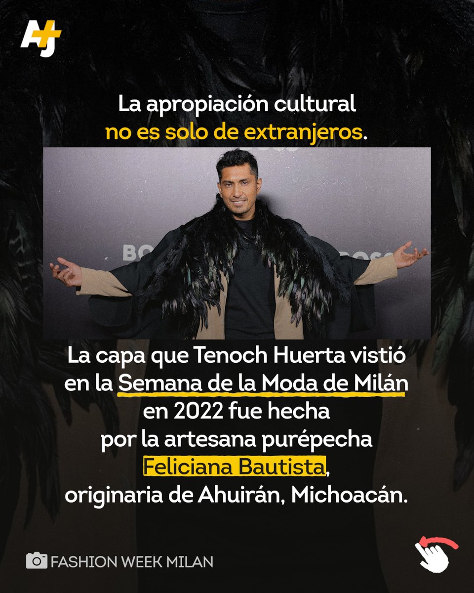 ajplusespanol's tweet photo. 🪢⚠️ La famosa capa de Tenoch Huerta es una pieza de la artesana purépecha Feliciana Bautista, quien no recibió el crédito. 🪡🪶 https://t.co/YRQ32ddmcS