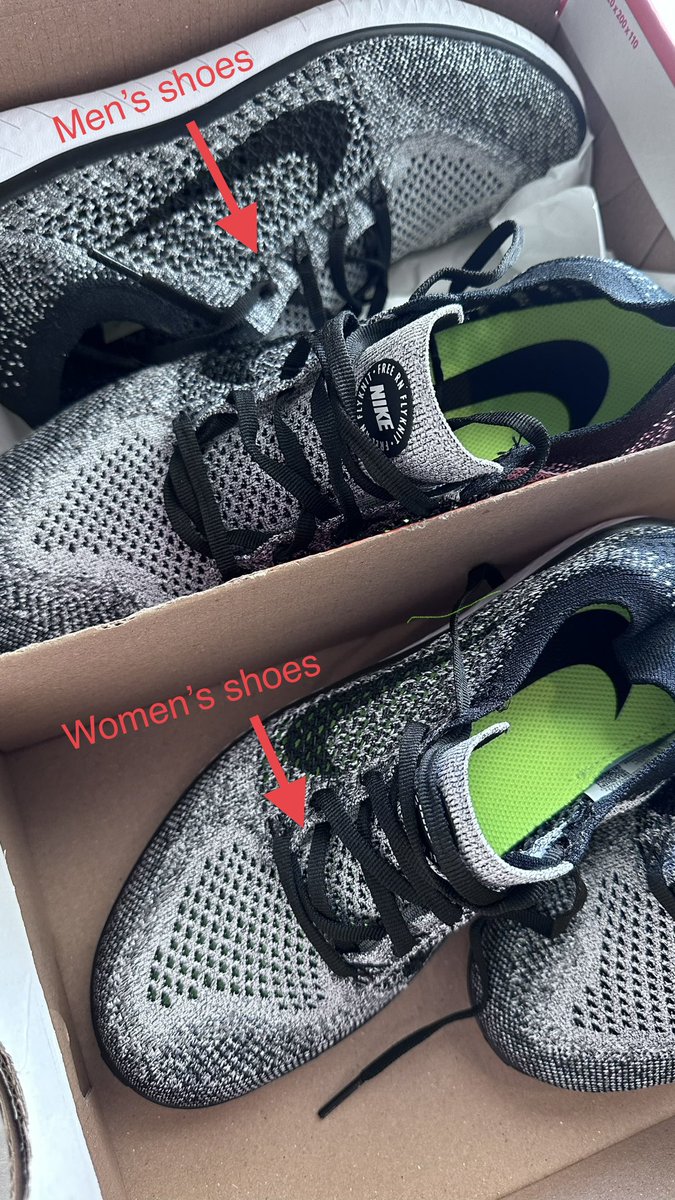 I was surprised to find out that Nike discriminate against women. Men’s shoes are cheaper than women shoes, same style different barcode. Shame on you Nike! #nikeboycott #Nike