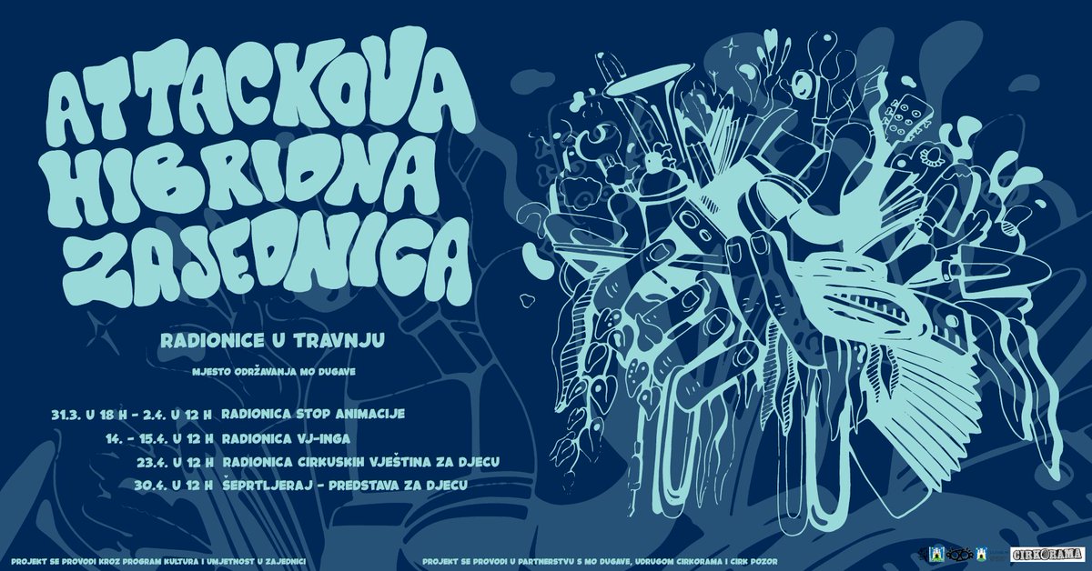 AKCAttack's tweet photo. 📢Ovotjedni friški program! ⚡️nešto gigova, radionica i buvljak. Kraj tjedna rezerviran je za mali festival kojeg su osmislili i realizirali srednjočkolci/ke polaznici/e naših radionica za mlade!🤩💅 
više na webu 👉https://t.co/JRHKCYBfDK https://t.co/ec4UyEx68A