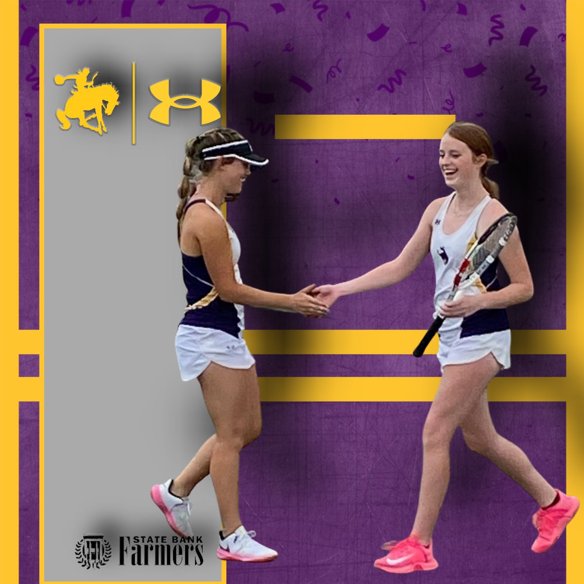 RidersAthletics's tweet photo. Another WIN!! Sayre Hall and Reese Cockrell advance to the Semi-Finals tomorrow in Girls Doubles! #PurpleUp #RegionalTennis #RoughriderTennis https://t.co/f8zhneaCzP