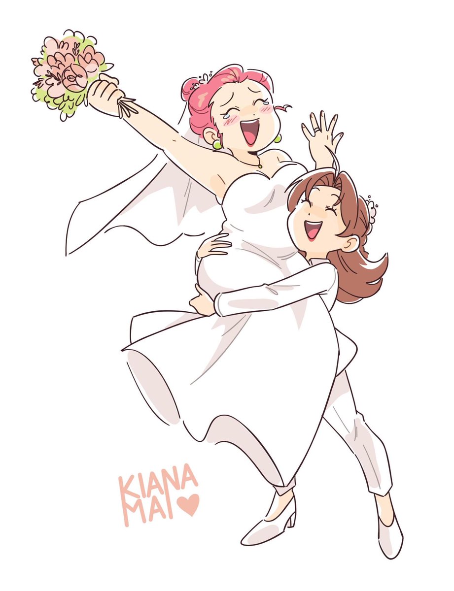 kianamaiart's tweet image. i promised my tumblr followers id draw a hanamusa wedding so here we are!