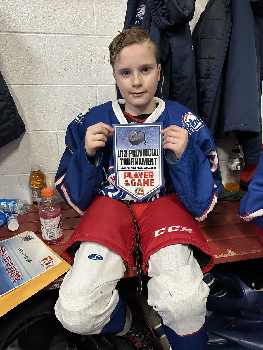 Our player of the game today was Blake Randell. Boys played hard today. #BladesDoCornerBrook