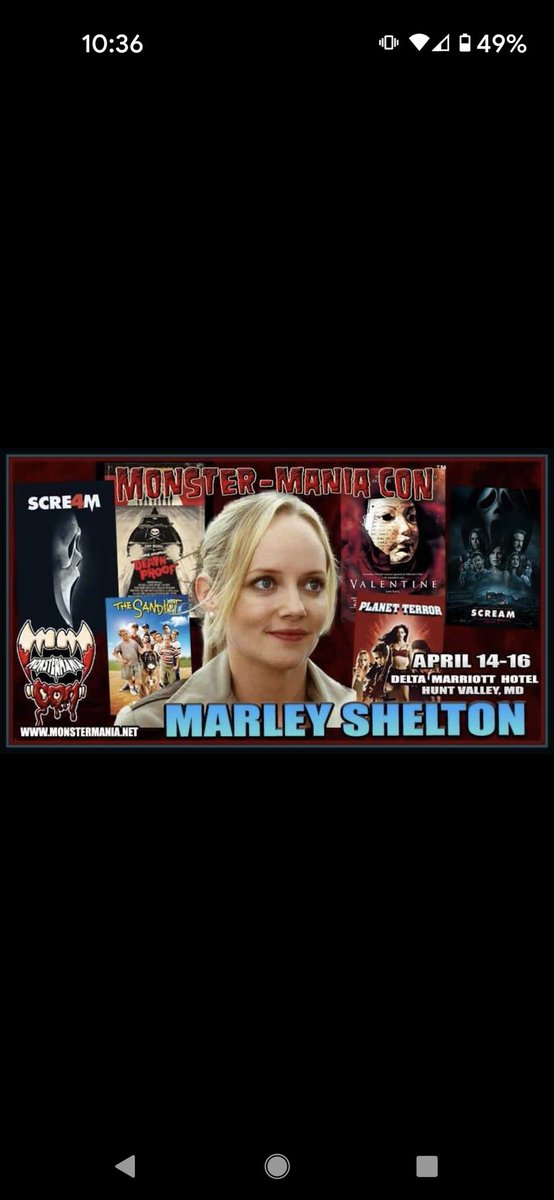 Lemon squares and photo ops all weekend with Marley Shelton Sheriff Judy Hicks in the #Scream series <a href="/MonsterManiaCon/">MONSTER-MANIA CON</a> all weekend in Hunt Valley MD. Get a pro photo op, autograph and maybe a lemon square! Lol. # horror #autograph #thesandlot #planetterror #valentine #sincity