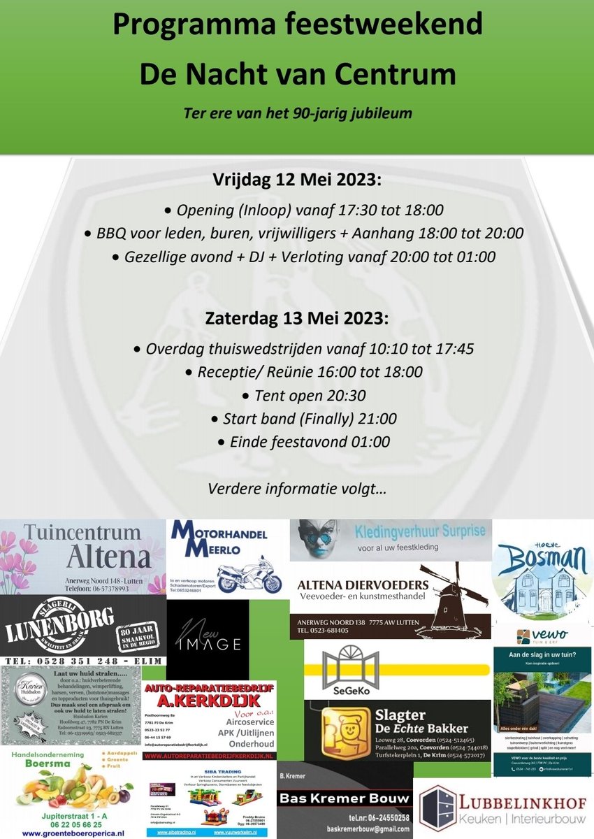 Tot 12 &amp; 13 mei!