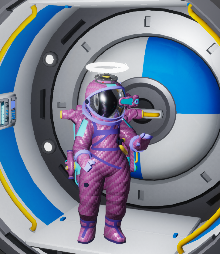 Ginapedia_'s tweet photo. @Ai1531oO What a cute Astroneer!  That's a very nice palette concept, Ai!  It reminds me of the Cutie Pink color, although the pink is a little more saturated in this one. https://t.co/1y7jtqrzzb