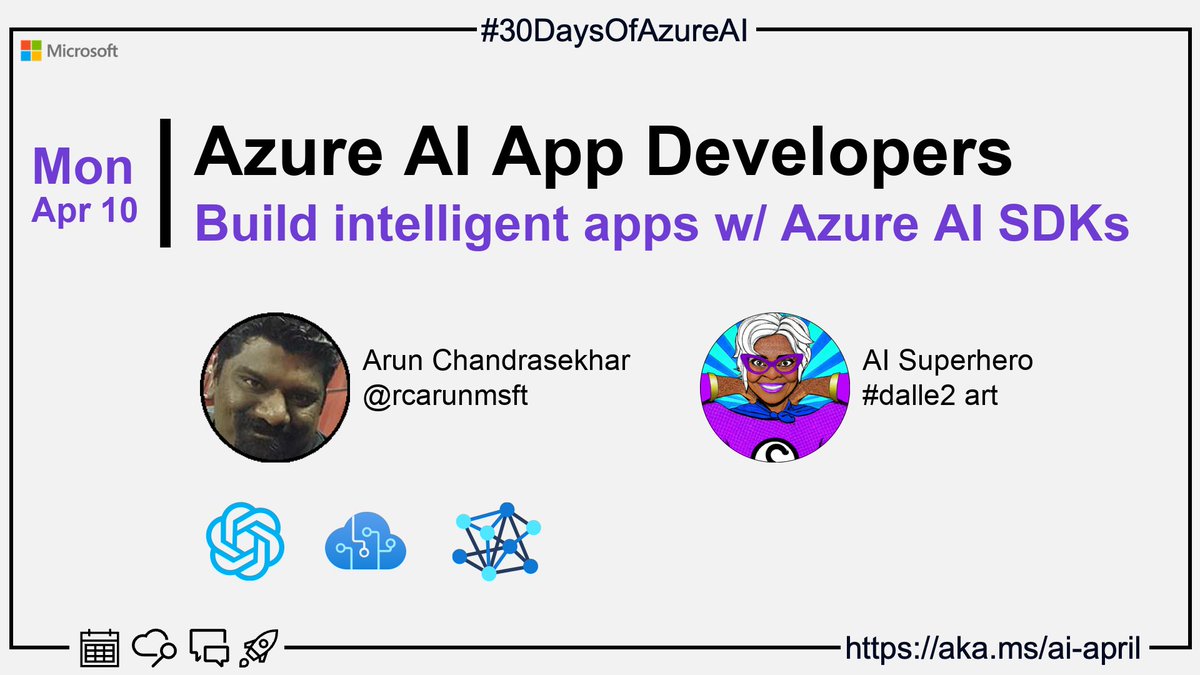 msdev's tweet image. 🧑‍💻 AI App developers, don&apos;t miss out on exploring the Azure AI Hub for OpenAI and Cognitive Services SDK samples!

Build intelligent apps with Azure AI Services: msft.it/6013gHhYU #30DaysOfAzureAI