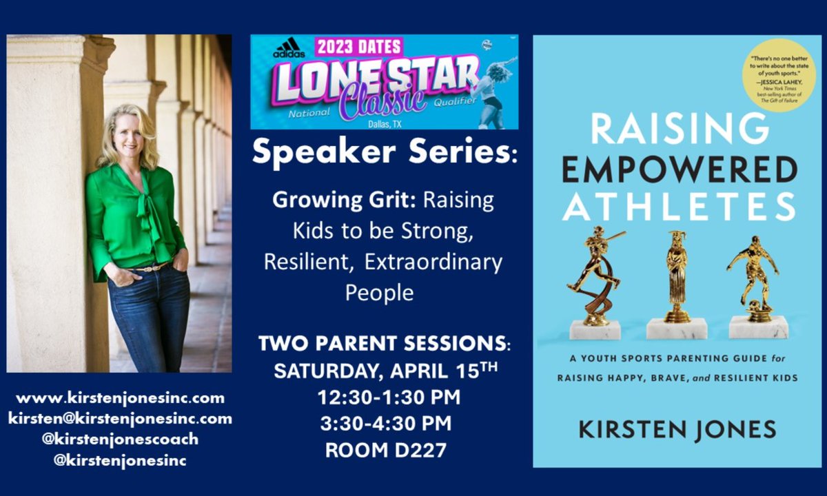 Kirsten Jones will be speaking to parents (and athletes) about being a supportive parent &amp; helping your teen (and yourself) grow grit during the 2023 adidas Lone Star Classic on April 15th!💪

FREE and OPEN TO ALL!
#LSC2023 #LoneStarClassic 
<a href="/adidas/">adidas</a> 
@adidasvolleyball