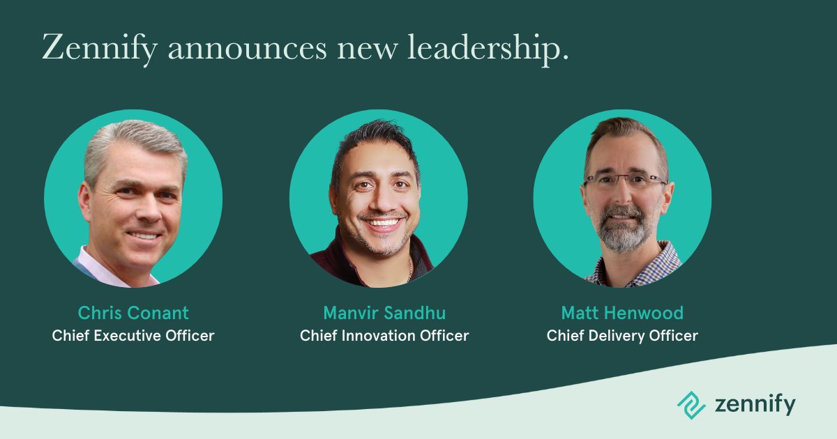 Exciting news! Chris Conant has joined Zennify as our new CEO. Chris is a technology services veteran and comes to us from Salesforce, where he was SVP of Customer Success.

Press release: lnkd.in/g2DRcn5U

Thoughts from Chris: lnkd.in/g7GYsPN8

#salesforce