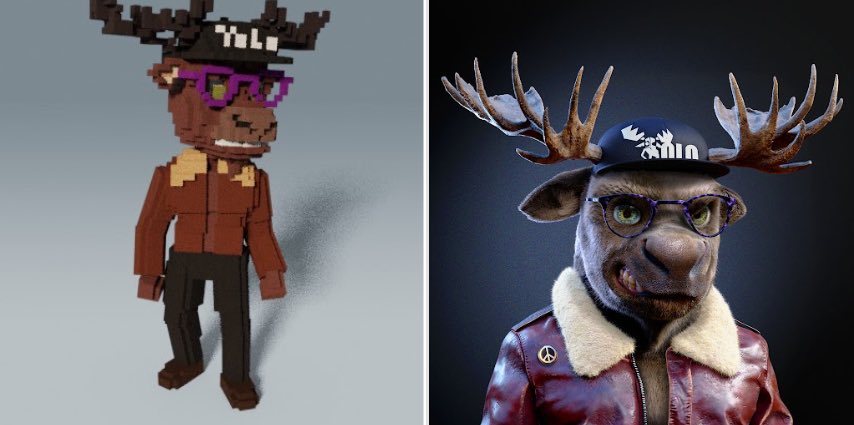 gemgirldj's tweet photo. I ❤️ this one. @xmoosenft #752 looking dapper in his leather bomber, purple specs and #xmoosenft ball cap. Corresponding @TheSandboxGame Avatar. April 19th your moose will be playable in the Sandbox.
On the floor for .1
#jointherack #NFT #nftart #NFTs #WomenInNFTs #NFTFam https://t.co/TlS7GhidDR