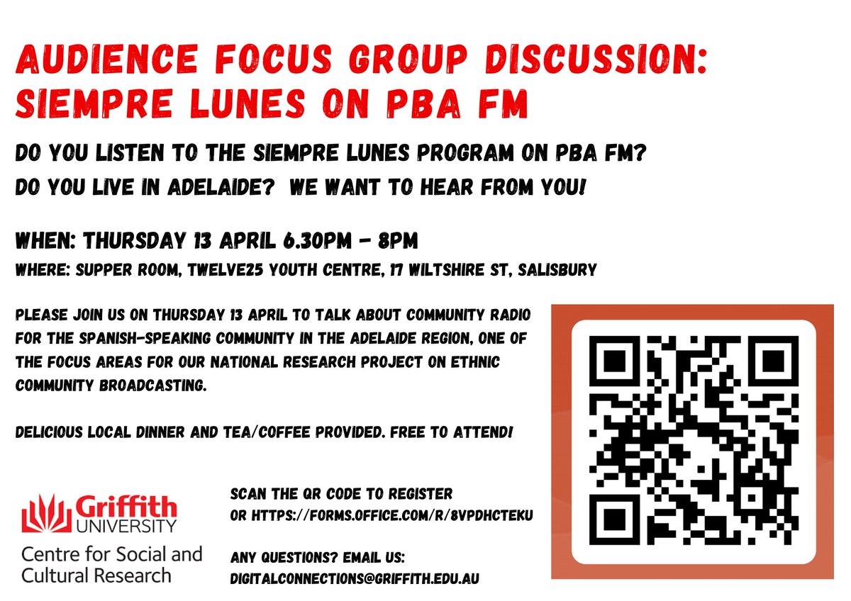 We're in Adelaide this week talking to listeners of the Spanish-speaking program Siempre Lunes on PBA FM. Come join us tomorrow for a chat and some yummy food!