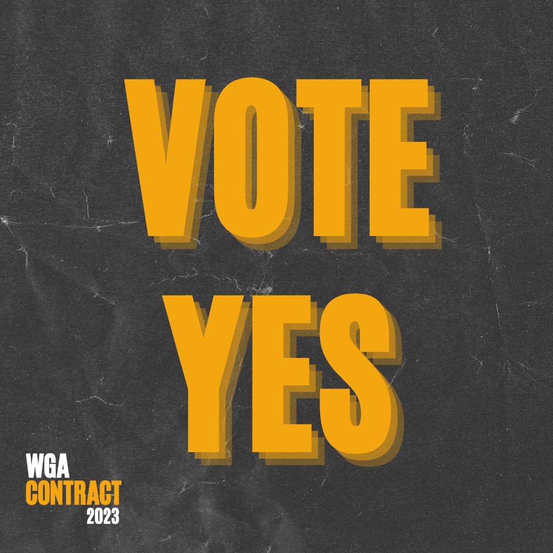 rickolus's tweet photo. Sorry I can’t talk rn I’m doing hot girl shit

The hot girl shit:
🗳️ Voting YES on strike authorization because when counting for inflation, tv writer-producer pay has declined by 23% over the last decade! Time for a change, babes #WGAstrong https://t.co/bF4aYZIKkW