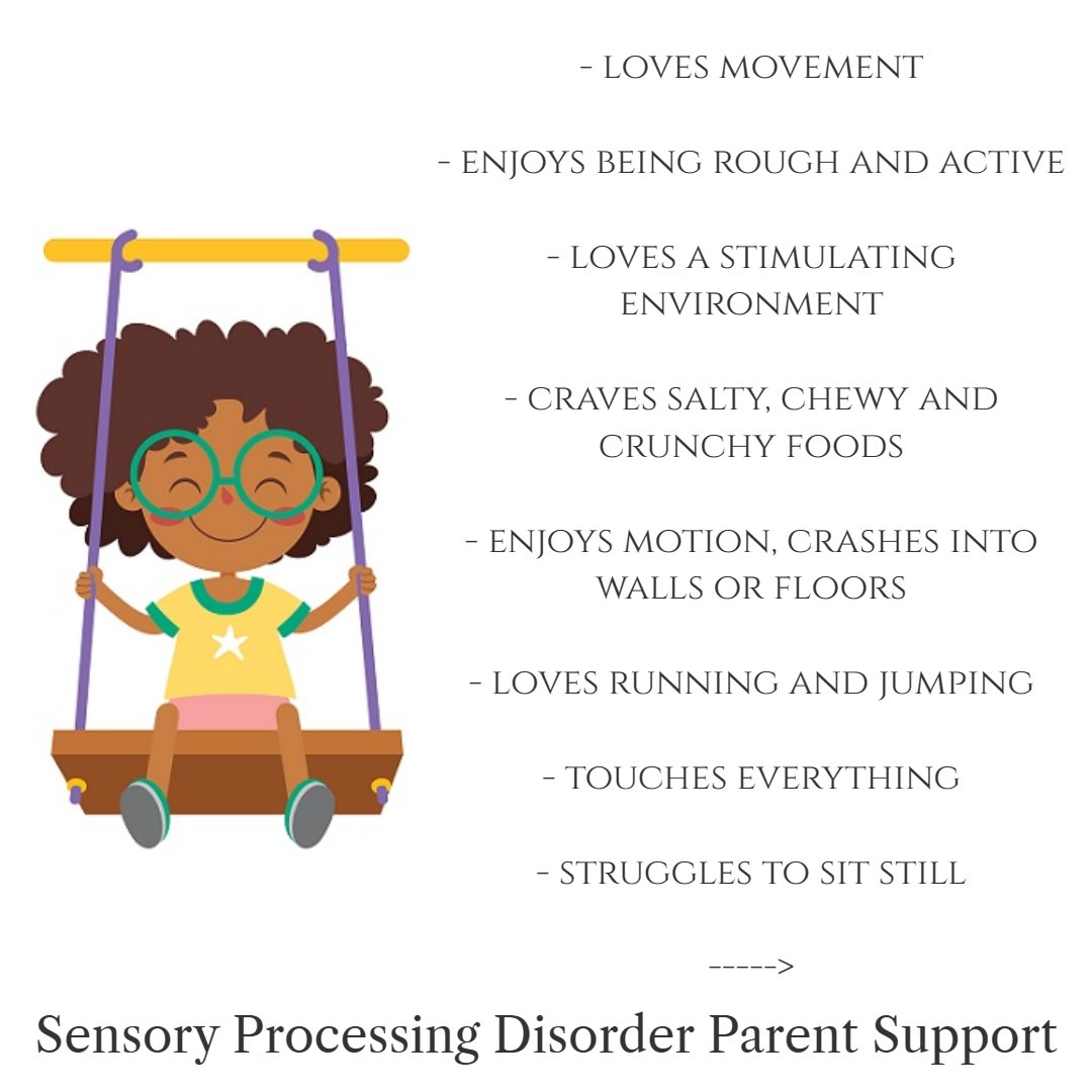 Sensoryprocessi's tweet photo. #SensoryProcessingDisorder Seeker (#hyposensitive)
Visit our website for more information about #Sensory Processing Disorder
Is your child a #SensorySeeker, #SensoryAvoider or Both? https://t.co/h7l7UzfDUA https://t.co/FrjI6i57q4