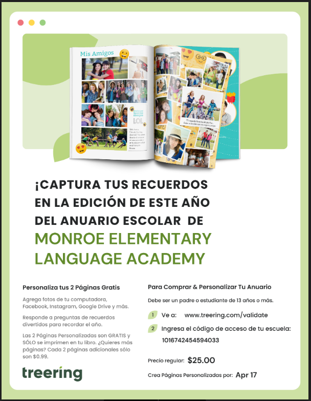vecindadMELA's tweet photo. Hi, #VecindadMELA,

Purchase your 2022-23 MELA Yearbook right now to capture these fleeting memories!  You can even customize two pages for your own scholar with pictures and special memories unique to your family and friend group.  The deadline is quickly approaching! https://t.co/KQeGg1IzeZ
