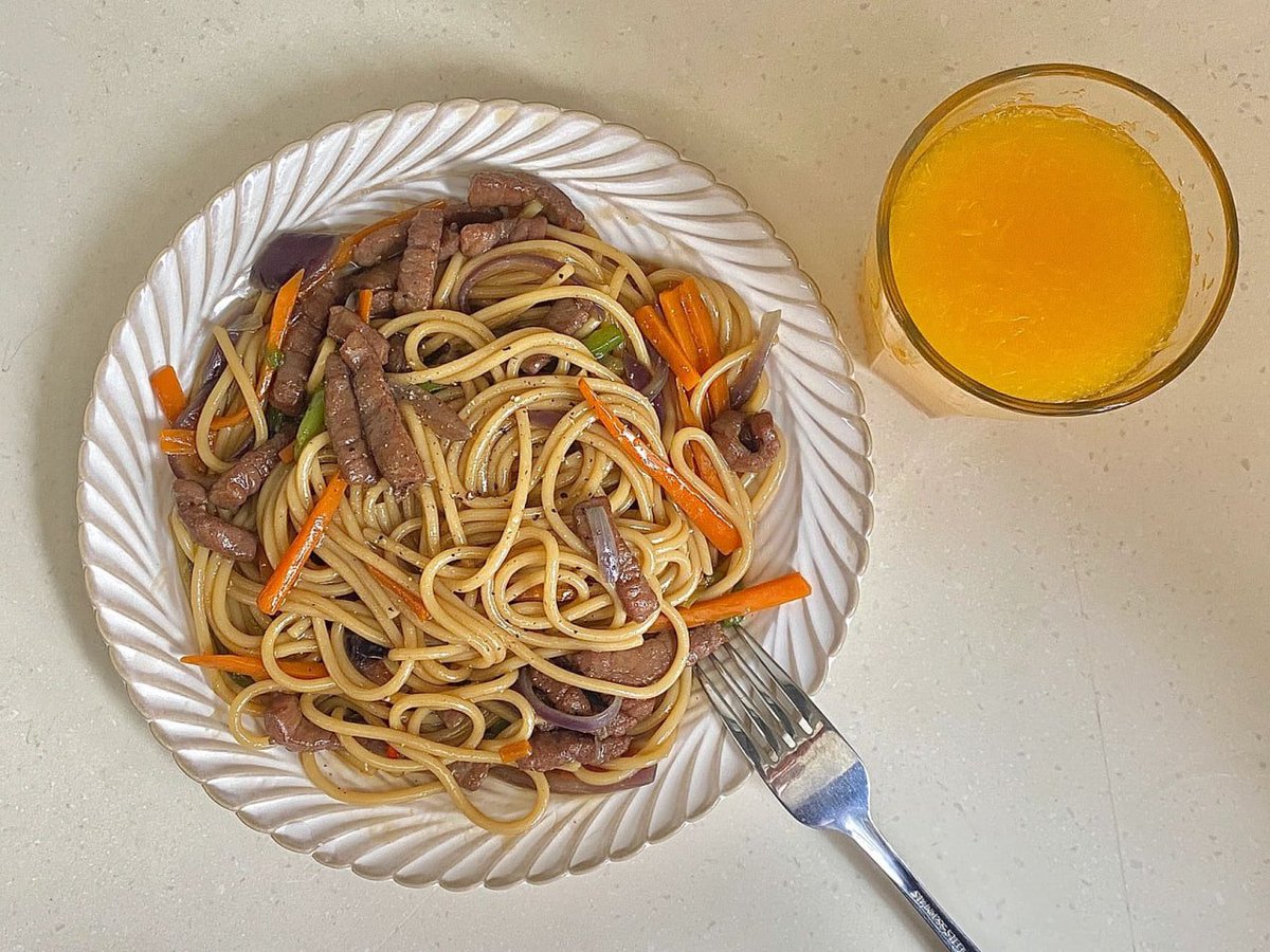 Jane0508Jane's tweet photo. First time making black pepper beef spaghetti and it taste good ❗️ https://t.co/5YQxu3UKeN