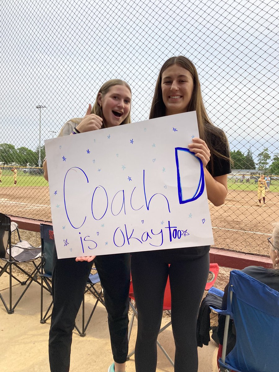 EaglesNiceville's tweet photo. The girls came to support their teammates tonight and apparently Coach D!  When we talk about family...we mean it! #BLGE #TeamTogetherForever https://t.co/vDkmKlq878