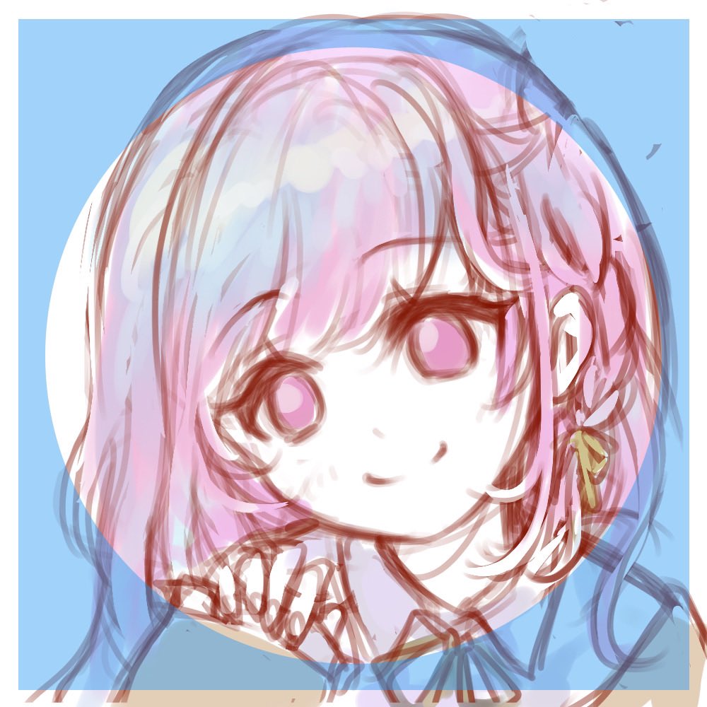 #このタグを見た人はラフ画とその完成絵を見せる #oc 
完成絵はリプ元

可愛い女のコ描くのはやっぱ楽しい😋 