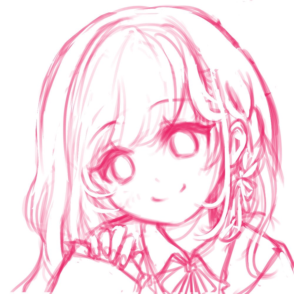 #このタグを見た人はラフ画とその完成絵を見せる #oc 
完成絵はリプ元

可愛い女のコ描くのはやっぱ楽しい😋 