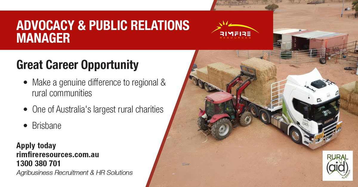 rimfireresource's tweet photo. Join one of Australia's most trusted rural charities to ensure farming and rural communities are sustainable and safeguarded after natural disasters.

Apply today: https://t.co/NYbECqlQsT

#advocacy #charity #ruralaid #pr #agriculture #agribusiness #agjobs #rimfireresources https://t.co/QZGDkiiY7g