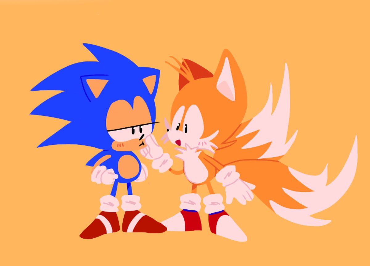 sontaiIs's tweet photo. tails pinching sonic’s cheek #sontails https://t.co/UCRTjg4NN8