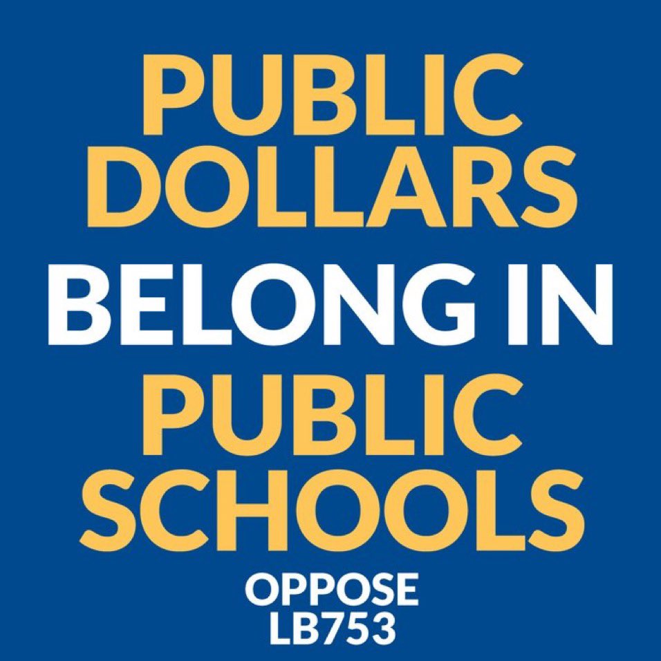wesjensen86's tweet photo. Nebraskans love their public schools. But Thursday the #NEleg will go to 2nd round of debate on the unconstitutional tax scheme (#LB753❌) that will deepen the pockets of the rich &amp; divert public funds to private schools. (1/3) https://t.co/qsEBScWx8N
