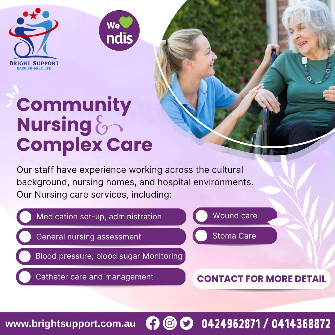 brightsupport9's tweet image. 👉Our Nursing care services, including...

✔Medication set-up, administration
✔General nursing assessment
✔Blood pressure, blood sugar ✔Monitoring
✔Continence advise and ✔Management

#NDIS #Coresupport #Shepperton #ndisprovider #CommunityNursingComplexCare