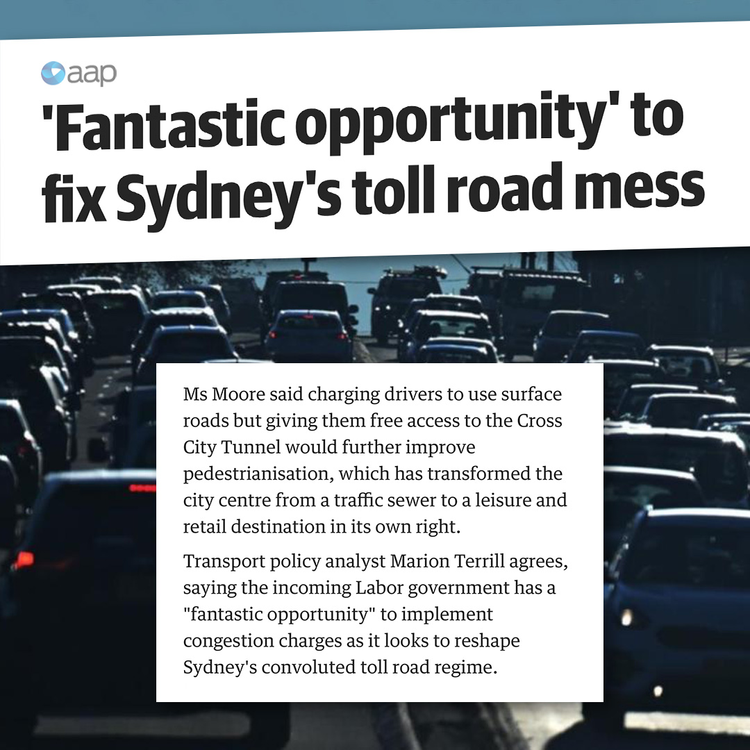 Unlike tolls, which push drivers onto local streets and worsen traffic, congestion charges encourage road users to avoid or postpone trips during peak times when possible.

The new State Government should consider a change in the CBD.

Read the piece: bit.ly/SydTollRoads