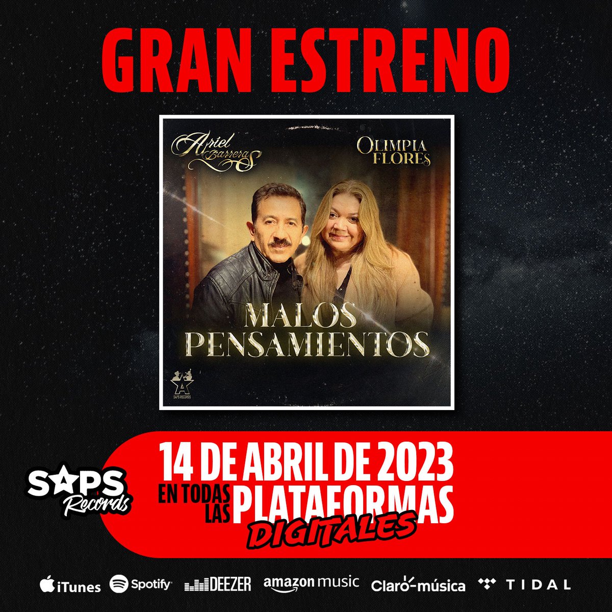 ¡Prepárate para la carga de tener "Malos Pensamientos". 🎶🔥
Este 14 de abril se estrena en todas las plataformas digitales. 📅
Te impactara y cautivara desde el primer segundo. 💭🎵
¡No te lo puedes perder! 😎

onerpm.link/malos_pensamie… 👈
#NuevoLanzamiento #MalosPensamientos
