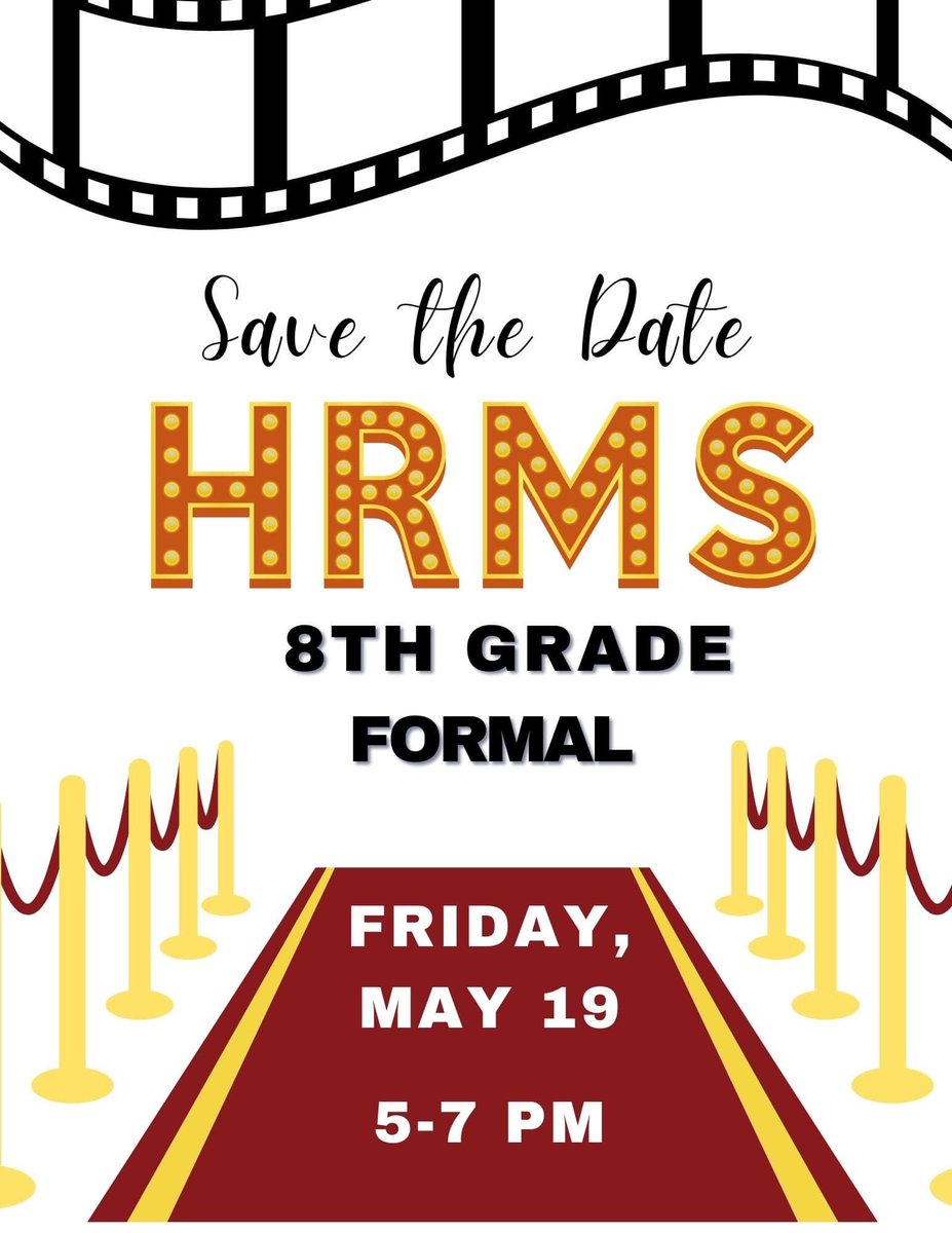 hrms_pta's tweet photo. 8th Grade Families @HollyRidgeMS - SAVE THE DATE!!

The HRMS PTA and Dance Committee are SO excited to announce the date for the 8th Grade Formal Dance! https://t.co/ez1VaQjkFn