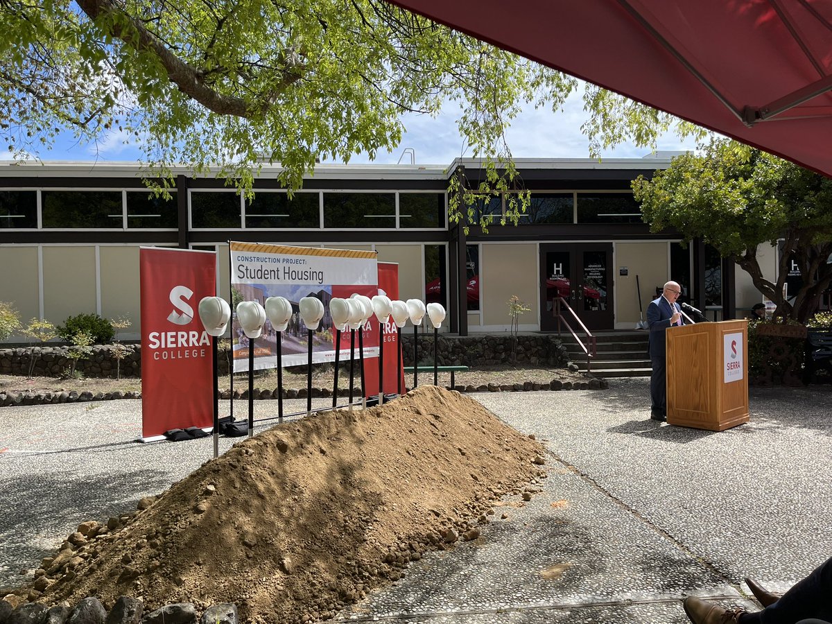 LizNavarette's tweet photo. The @CalCommColleges Affordable Student Housing movement is making student success possible by addressing basic needs. Today’s @SierraCollege groundbreaking proves that college are more than ready to lead in student housing! #CCCMonth https://t.co/twbKsWBLmg