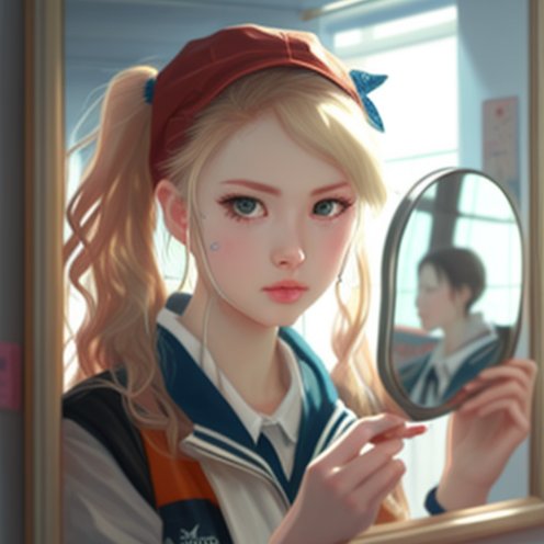 artlinecraft's tweet photo. Prompt : pretty high school girl doing her makeup looking into the mirror in her hand, harajuku style, realistic
#mackup #mirror #girl #japanesegirl #ChineseGirls #digitalartwork #newartwork #colourfulart #Realistic #model https://t.co/2jccu9sH84