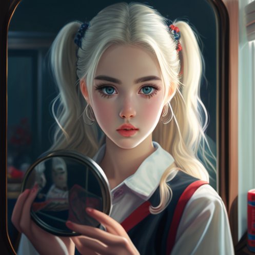 artlinecraft's tweet photo. Prompt : pretty high school girl doing her makeup looking into the mirror in her hand, harajuku style, realistic
#mackup #mirror #girl #japanesegirl #ChineseGirls #digitalartwork #newartwork #colourfulart #Realistic #model https://t.co/2jccu9sH84