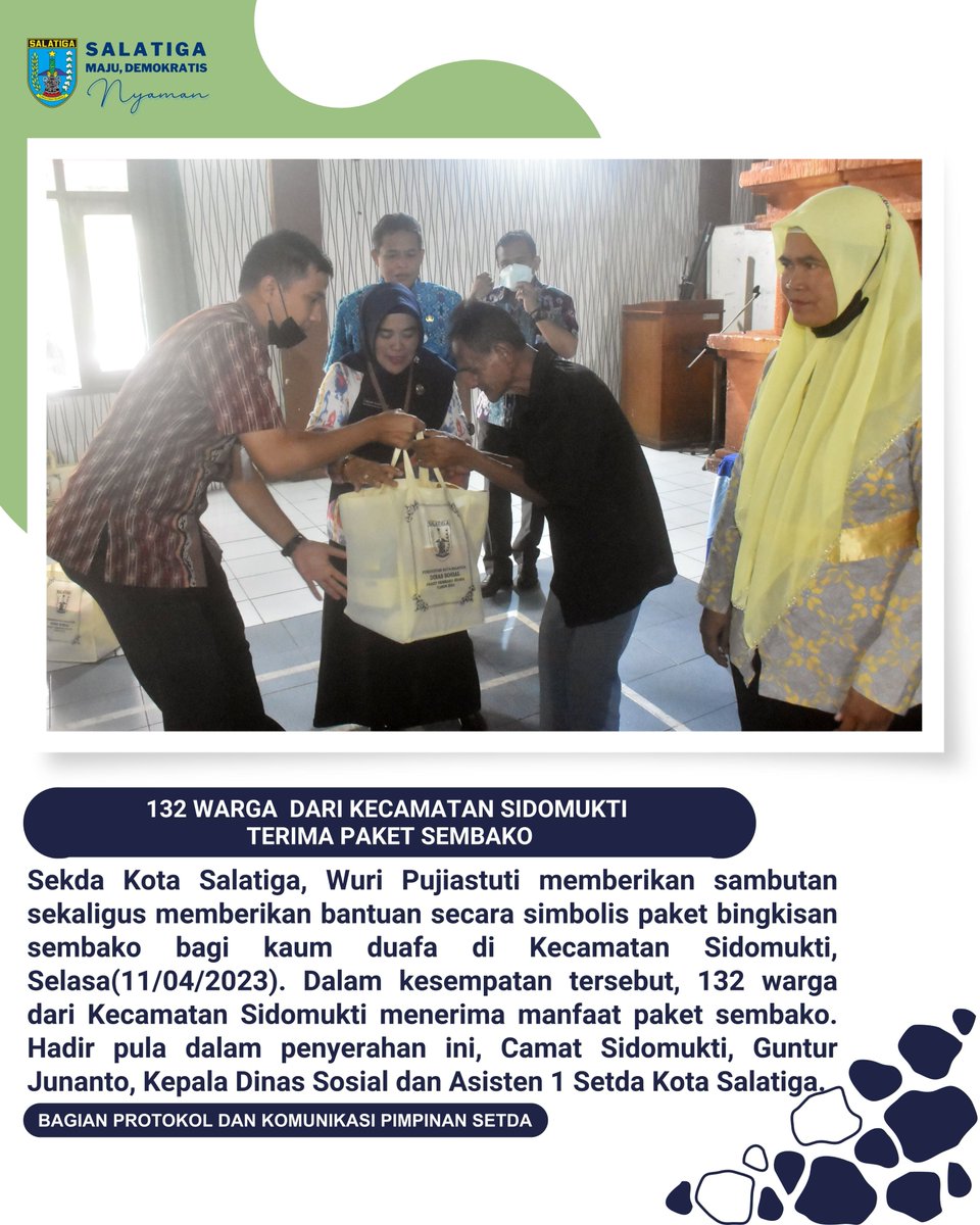 HumasSalatiga's tweet photo. @jokowi @ganjarpranowo @TajYasinMZ @Sinoeng69 #sidomukti #salatiga #kecamatan #bantuan #duafa #sekda #pjwalikota https://t.co/Six4bu7acW
