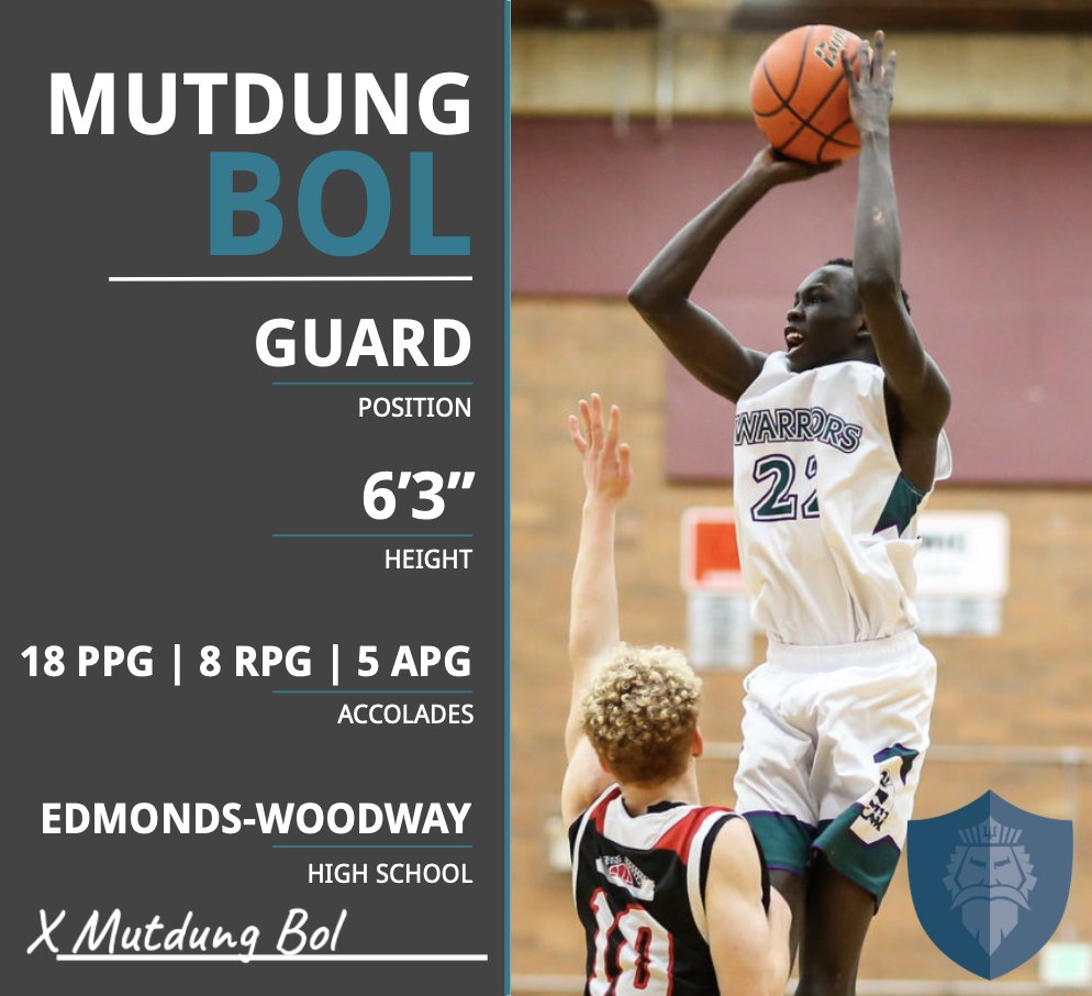 EdmondsHoops's tweet photo. Mutdung Bol is a Triton! Mutdung is a versatile combo guard who had an incredible HS career at Edmonds-Woodway:

🔘3-time 1st Team All-Wesco
🔘2-time All-Area
🔘All-State Selection
🔘Originally signed with D1 Eastern Washington

Welcome to the family, Mutdung!!

#tritonpride https://t.co/eYEDqEEQ8H