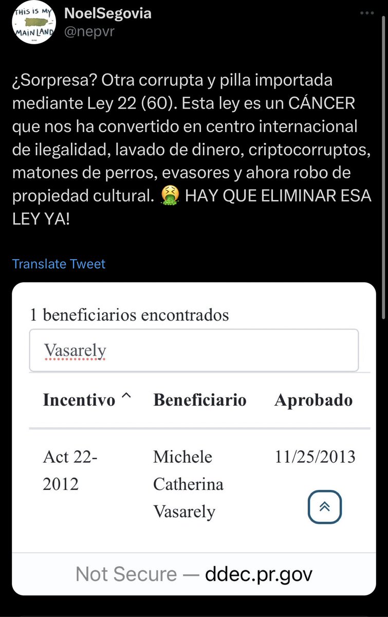 Hay que eliminar la Ley 22. A estás alturas, el no hacerlo, es un acto de traición en contra del pueblo de #PuertoRico 🇵🇷

periodismoinvestigativo.com/2021/06/fracas…