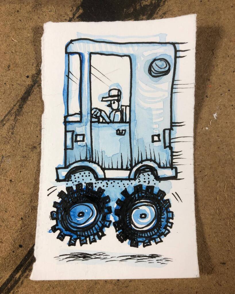 mherringart's tweet photo. Van in a Hurry https://t.co/o6EYNfNR0P