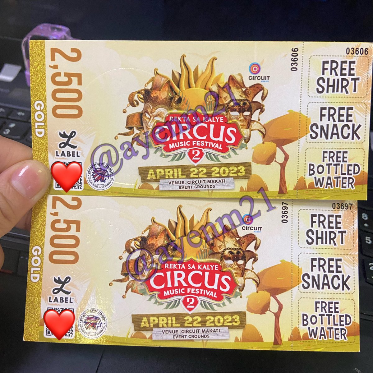 wts/lfb: 
Circus Music Festival 2 | April 22, 2023
Circuit Makati Event Grounds

₱2k each ONLY!!! FREE Shipping na po✨
rfs: conflict schedule

#ITAllHappensInMakati 
#CircuitMakati 
#MakeItHappen 
#MakeItMakati

DM💌