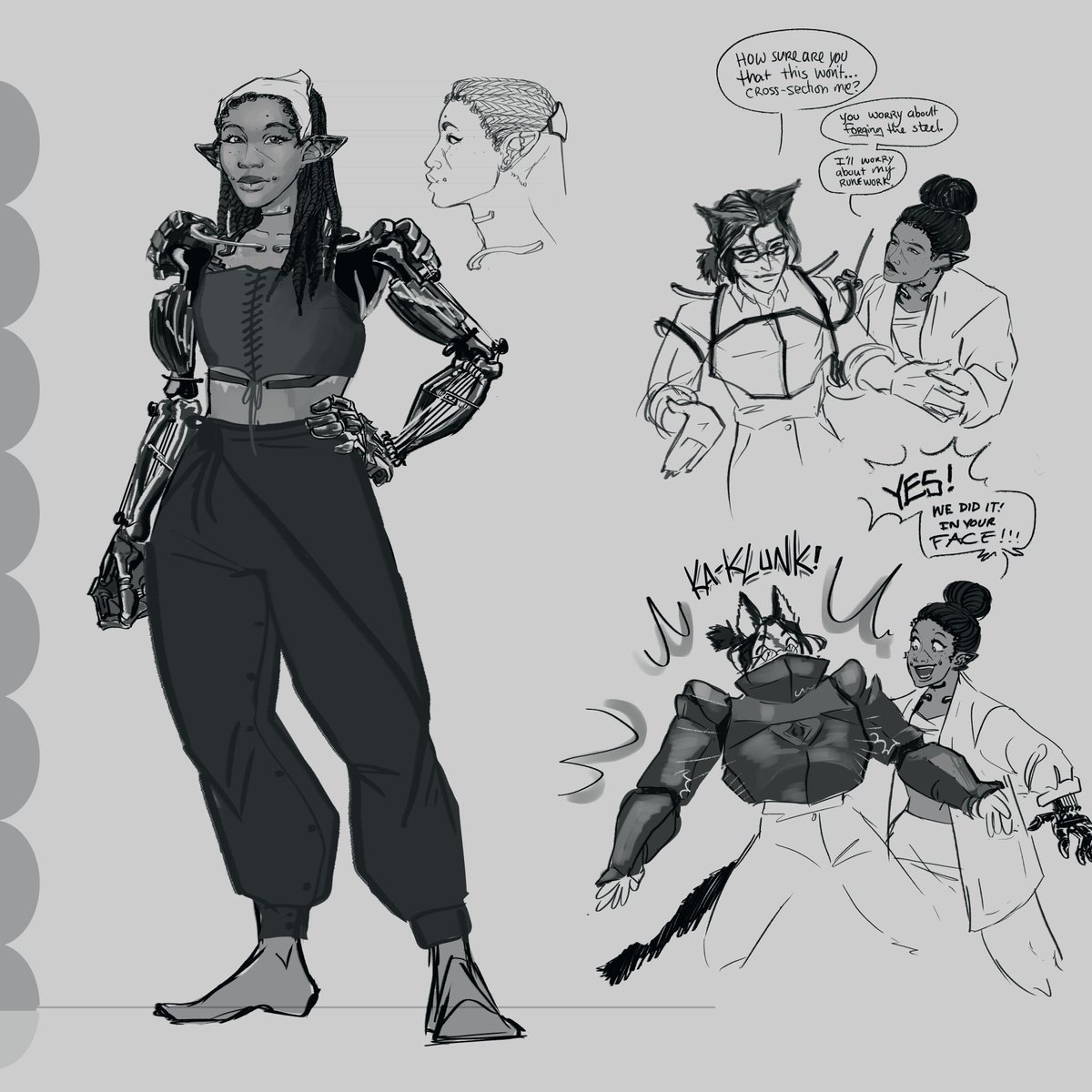 CaitySecret's tweet photo. its #PortfolioDay !! 

When i'm not rotating video game characters in my mind like a microwave, im rotating OCs in my CSP like a microwave! I'm available for concept, illustration, and sequential work, tell your friends! https://t.co/vPSHasmkdK